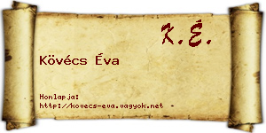 Kövécs Éva névjegykártya