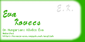 eva kovecs business card