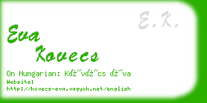 eva kovecs business card